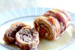 Rollitos de pavo con peras