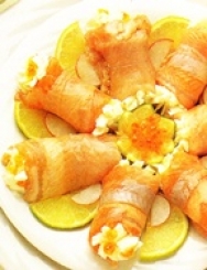 Rollitos de trucha asalmonada