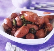 Salchichas con pimientos