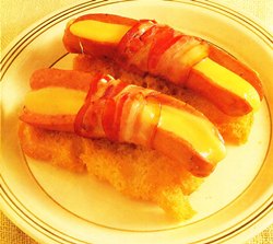 Salchichas de Franckfurt con queso