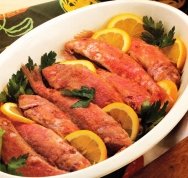 Salmonetes al vino blanco