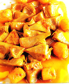 Salteado de alcachofas con vieiras