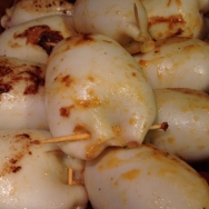 Sepias al horno rellenas de gambas