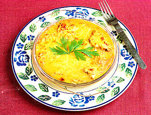 Sesos de cordero con salsa