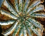 Anchoas a la brasa con vinagreta
