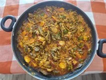 Arroz con pulpo y alcachofas