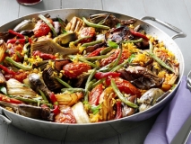 Receta de Paella de arroz con verduras