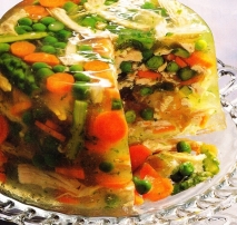 Aspic de pollo y verduras