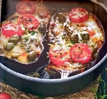 Receta de Berenjenas con verduras, alcaparras y queso Emmental