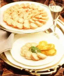 Caracolas de jamón y paté