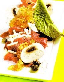 Receta de Carpaccio de ternera con granizado de moscatel