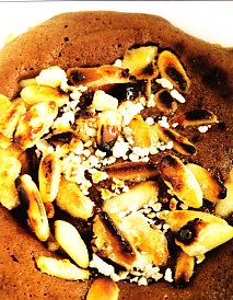 Coulant de chocolate con plátano caramelizado