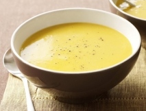 Crema de patatas, puerro y calabaza