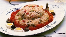 Ensalada de arroz y judías verdes