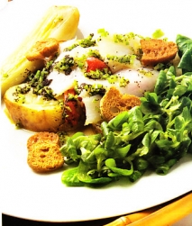 Ensalada de patatas asadas con bacalao