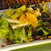 Ensalada verde con vinagreta al ajo