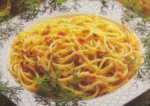 Receta de Espaguetis con salsa de pescado