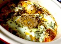 Receta de Huevos al plato con sobrasada mallorquina y queso azul