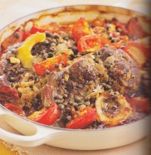 Jarrete de ternera con tomates y alcaparras