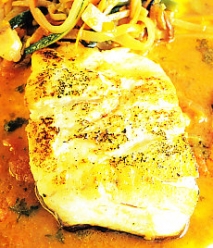 Lubina con salsa de suquet