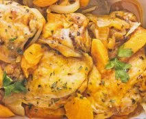 Muslos de pollo dehuesados con albaricoques