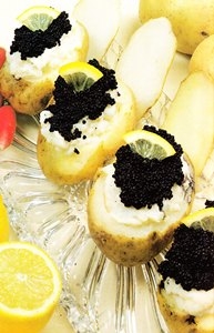 Receta de Patatas con caviar