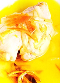 Pechuga de pollo con escabeche de naranja