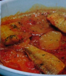 Receta de Pescado con tomate y Tahina al horno