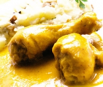 Receta de Pollo al curry con puré