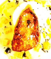 Receta de Puré de patata, hígado fresco de pato y huevos espumados