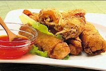 Rollitos de primavera con gambas