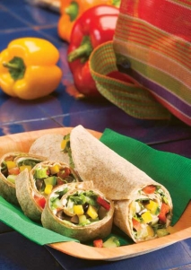 Rollitos de tortilla con vegetales
