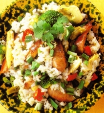 Salchichas con arroz