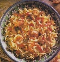 Receta de Sevilllanas al huevo con gambas y setas