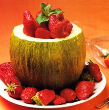 Sorbete de melón y fresas