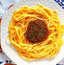 Receta de Tallarines con salsa de berenjenas