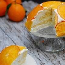 Tarta de mousse de yogur y naranja confitada