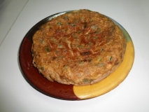 Tortilla de alcachofas y espárragos verdes