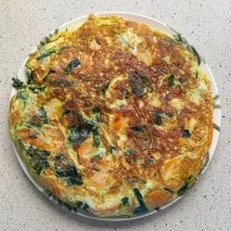 Receta de Tortilla de espinacas y jamón ibérico