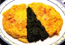 Tortilla de panceta con espinacas