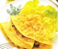 Receta de Tortilla rellena de cangrejo y setas