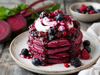 Tortitas de Remolacha con Compota de Frutos Rojos