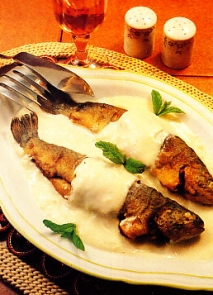 Truchas rellenas con gambas