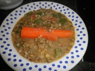 Soja verde con verduras