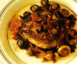 Solomillo con champiñones
