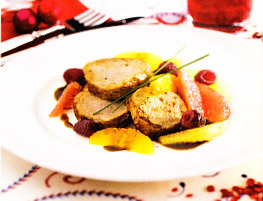 Solomillo de cerdo con salsa de cítricos