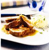 Solomillo de cerdo ibérico con salsa de mostaza