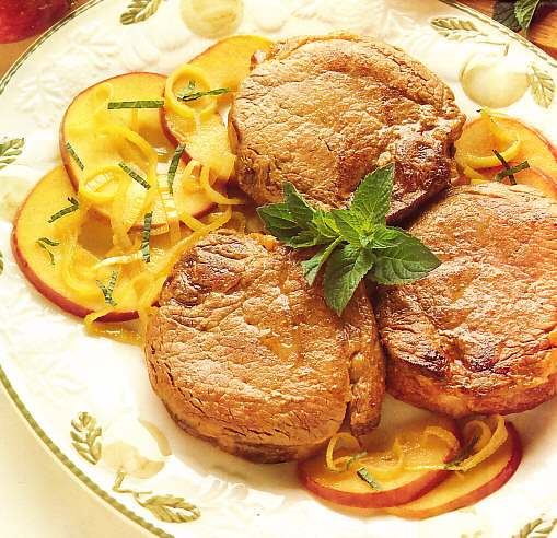 Solomillo marinado con manzanas
