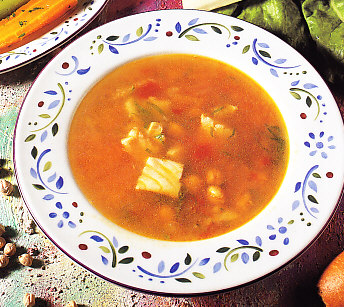 Sopa de garbanzos con bacalao