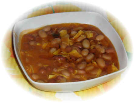 Sopa de judias pintas con carne